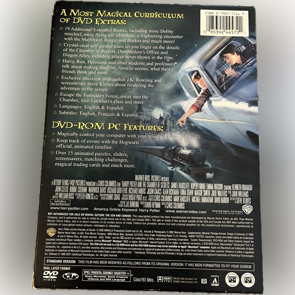 Harry Potter and the Chamber of Secrets DVD - Picture 2 of 2